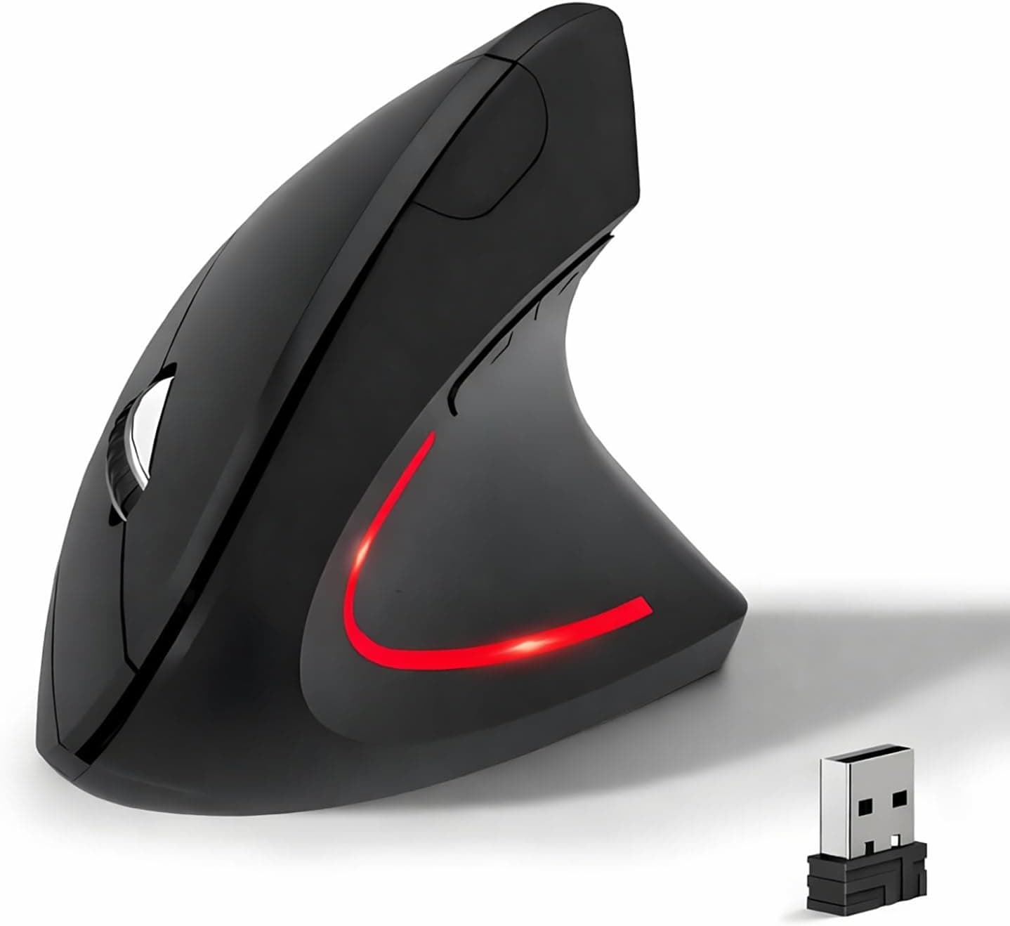 Wireless Ergonomic Mouse, 2.4G Wireless Vertical Ergo Mouse, 800/1200/1600 Adjustable DPI,6 Buttons Ergonomic Mouse for Laptop/MacBook/PC/Desktop-Black, from the listing