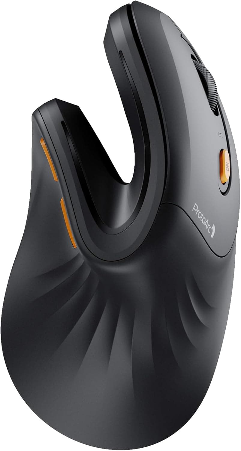 ProtoArc EM11 NL Wireless Ergonomic Vertical Mouse, Rechargeable, Black, from the listing