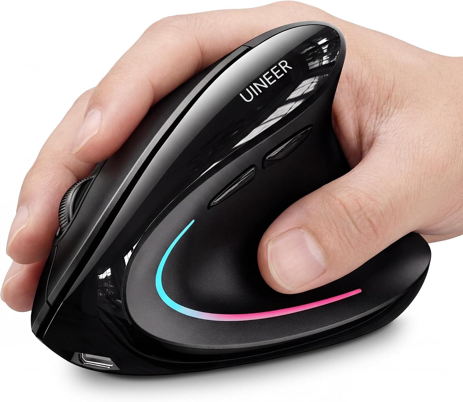 Uineer Vertical Ergonomic Mouse, Wireless Bluetooth Mouse, 3-Device, from the listing