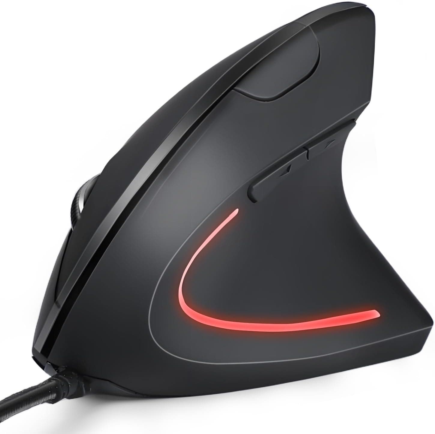 Wired Ergonomic Mouse, USB Wired Vertical Mouse with 800/1200/1600 Adjustable DPI, 6 Buttons Ergonomic Mouse for Laptop/PC/Desktop-Black, from the listing